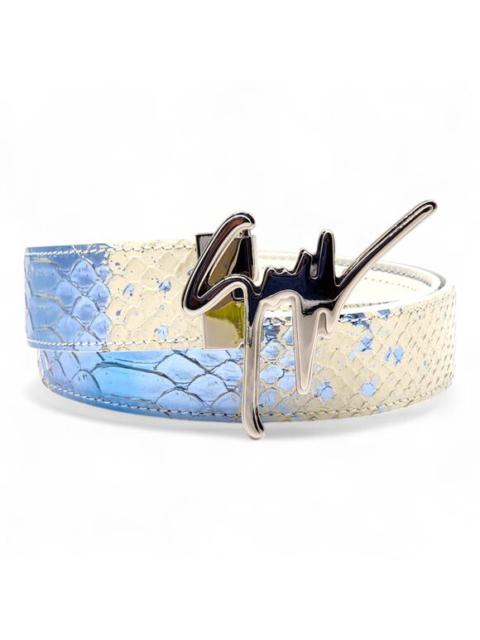 Giuseppe Zanotti Logo Crocodile Iridescent Leather Belt One Size - NWB $495