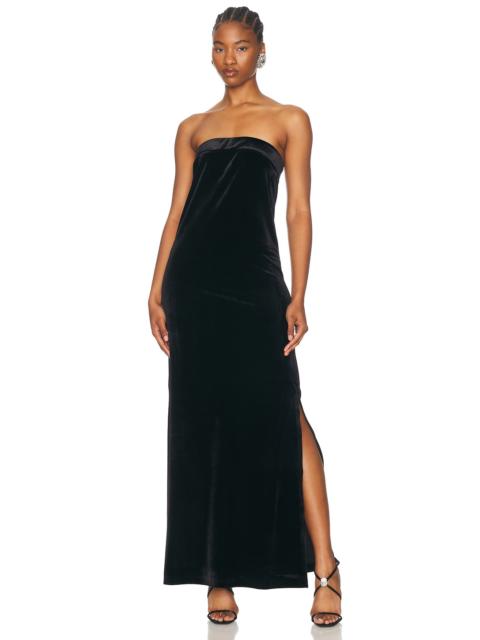 NORMA KAMALI Strapless Tailored Side Slit Gown
