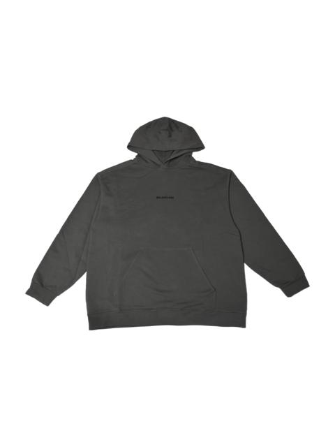 Other Designers Balenciaga Embroidered Front Back Logo Hoodie Grey