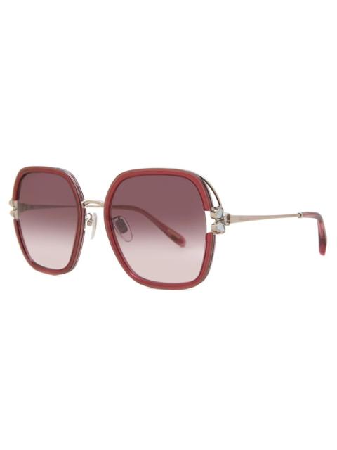 Chopard Chopard Red Gradient Square Ladies Sunglasses SCHG32V 0AFD 57