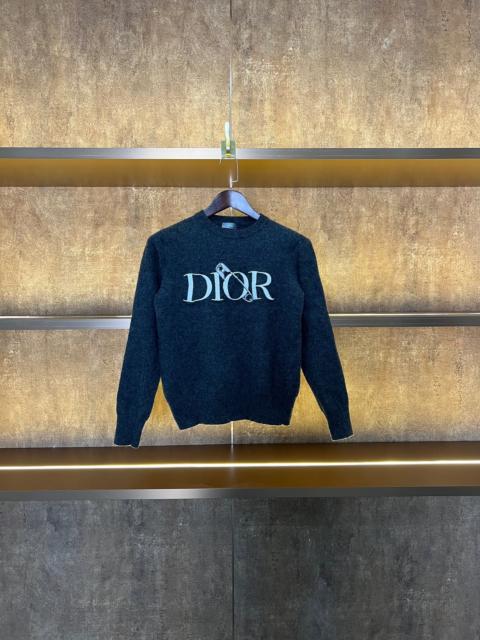 Dior Dior Grey Brooch Knit Sweater
