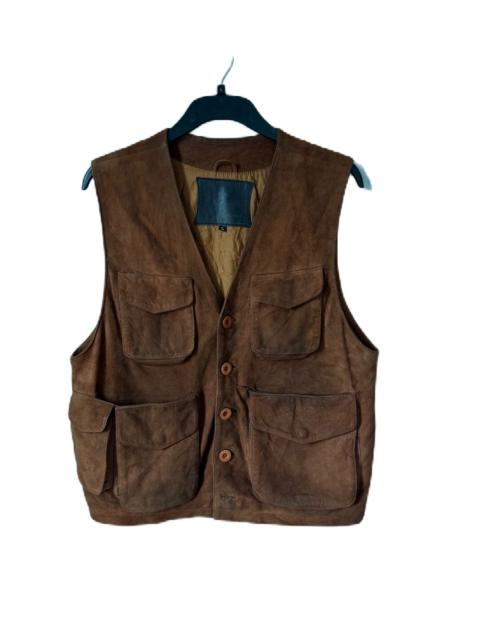 John Galliano VINTAGE GALLIANO MONTE CARLO LEATHER VEST MULTI POCKET