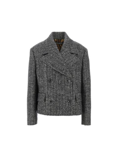 Dolce & Gabbana PINSTRIPED WOOL-BLEND DOUBLE-BREASTED JACKET
