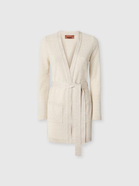 Missoni Chevron pattern belted cardigan