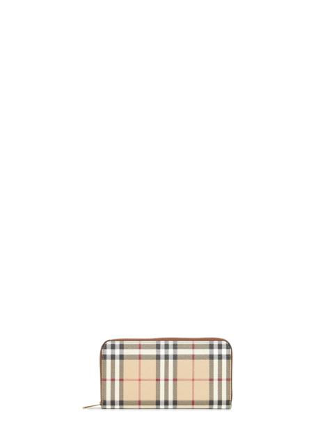 Burberry Burberry Women Archive Beige And Brier Brown Check Zip-Around Wallet