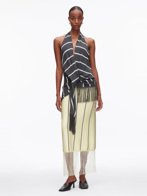 3.1 Phillip Lim Draped Stripe Halter Top with Fringe
