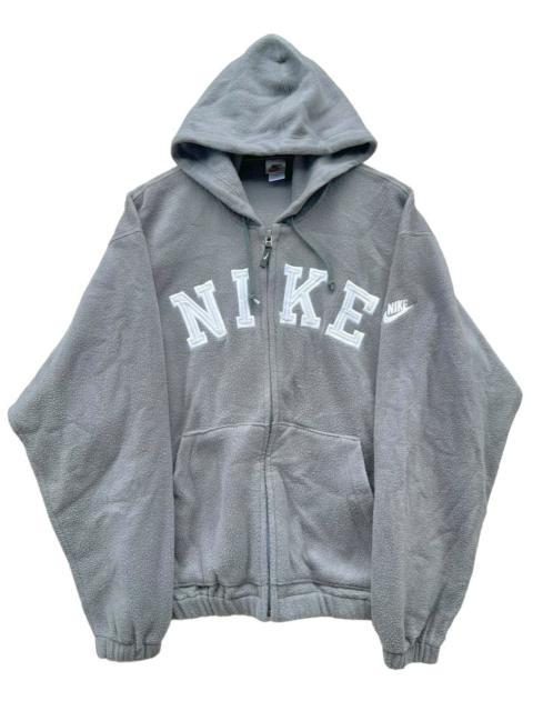 Vintage 90s Nike Spellout Zip Up Fleece Baggy Boxy Hoodie