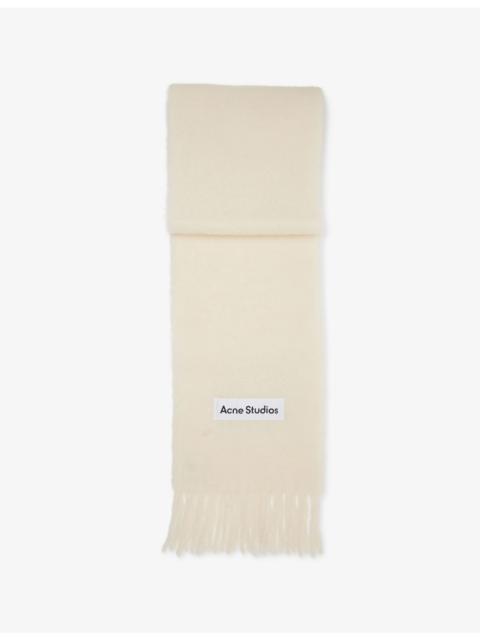 Acne Studios Brand-Embroidery Wool-Blend Scarf