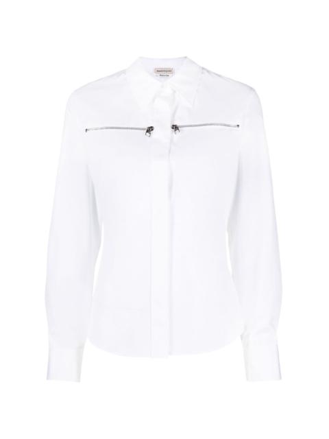 Alexander McQueen zip-embellished cotton shirt