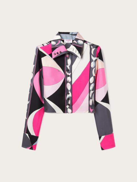 PUCCI PESCI PRINT CROPPED SILK SHIRT