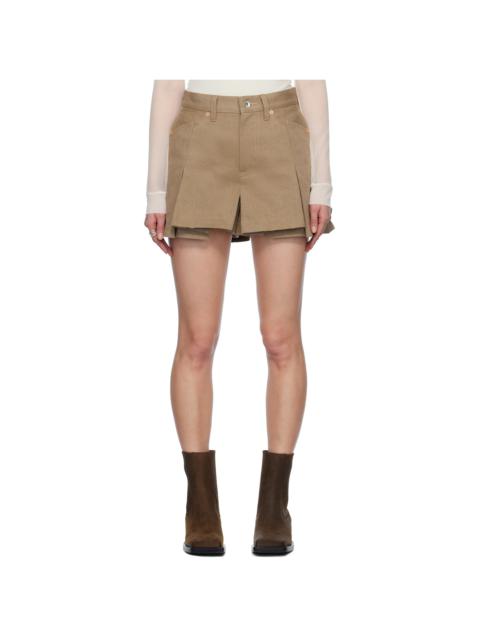 sacai Beige Mix Denim Shorts