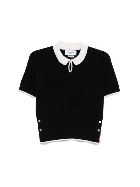 keyhole cashmere polo shirt