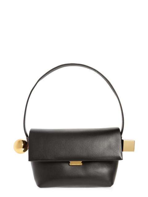 JACQUEMUS Jacquemus Le Rond Carré Leather Shoulder Bag in Black at Nordstrom