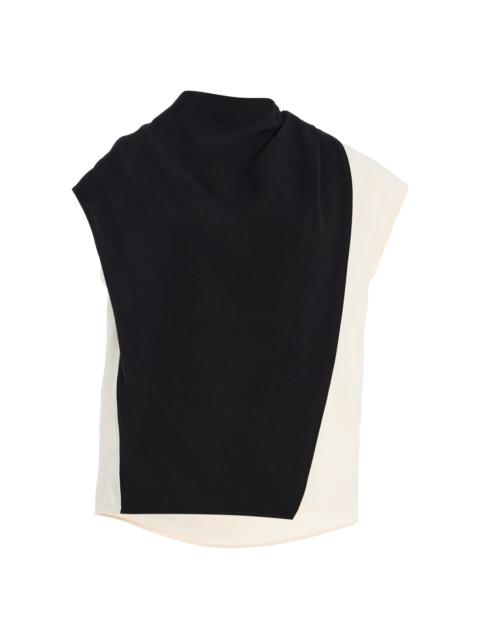 Proenza Schouler Elsa Draped Crepe Top black