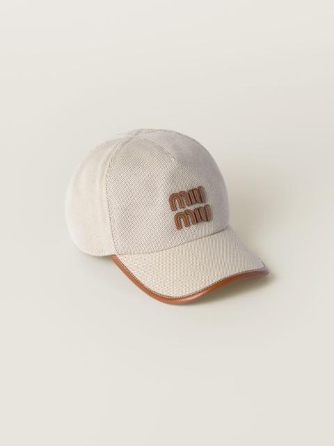 Miu Miu Canvas and leather baseball cap