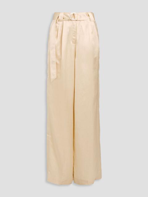 Zimmermann Pleated shantung wide-leg pants