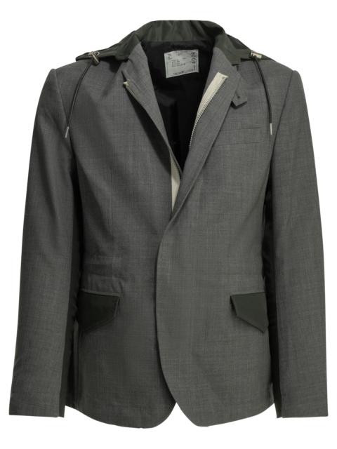 sacai Sacai X Nylon Blazer Grey Men