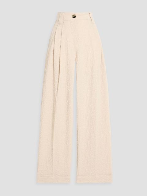 GANNI Cloqué wide-leg pants