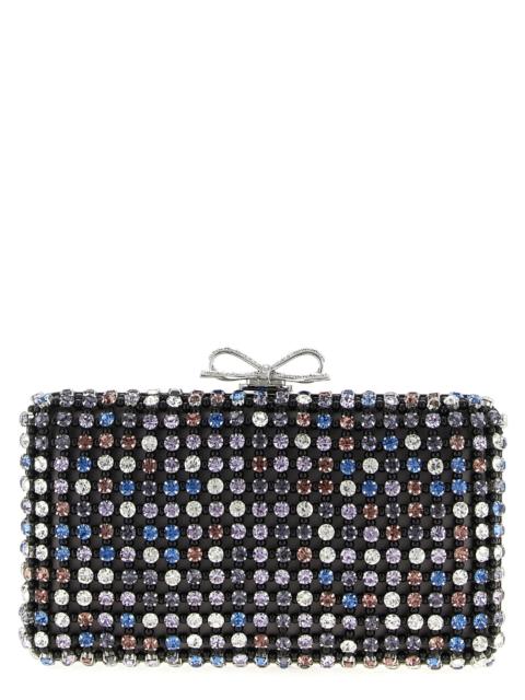 self-portrait Multi Crystal Chainmail Clutch Multicolor