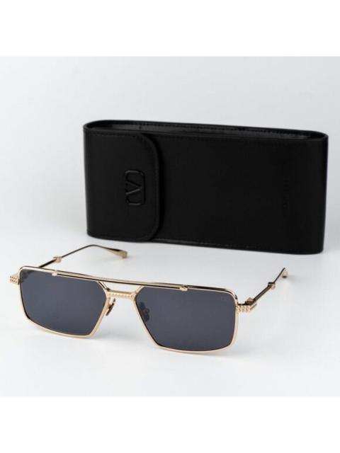 Valentino Valentino Men Sunglasses Titanium Gold Grey Mirror Pilot V-SEI VLS 111A 58