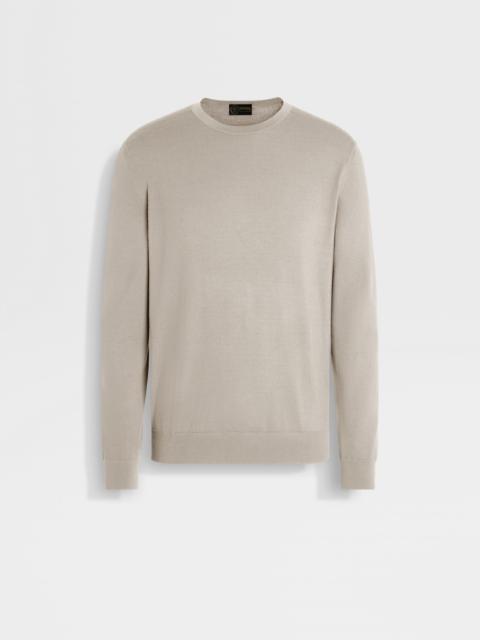 ZEGNA LIGHT TAUPE VELLUS AUREUM CREWNECK