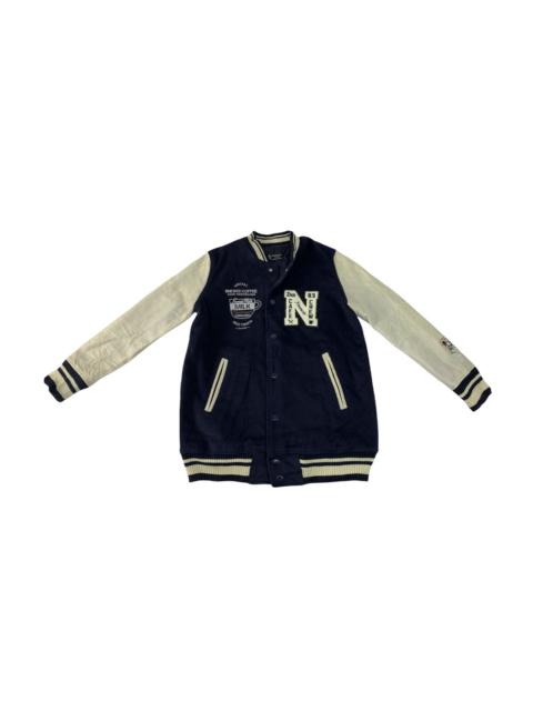 Other Designers Vintage - Rivet & Surge 2nd Cafe Crew Leather Sleeve Varsity Jacket