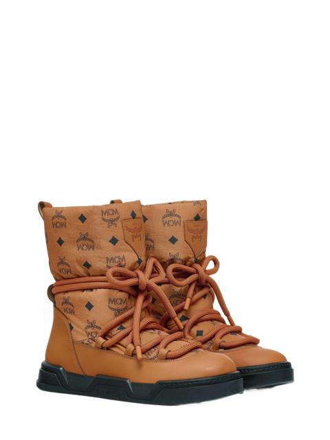 MCM MCM Skyward Ankle Boots in Padded Monogram Nylon in Cognac at Nordstrom