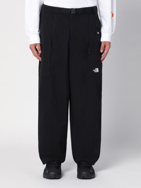 Black cotton-blend trousers