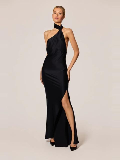 KIKI DE MONTPARNASSE Soie Asymmetrical Halter Gown