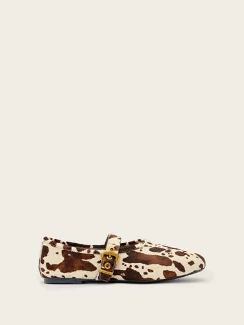 ALLSAINTS SABINE COWHIDE LEATHER BALLET FLATS