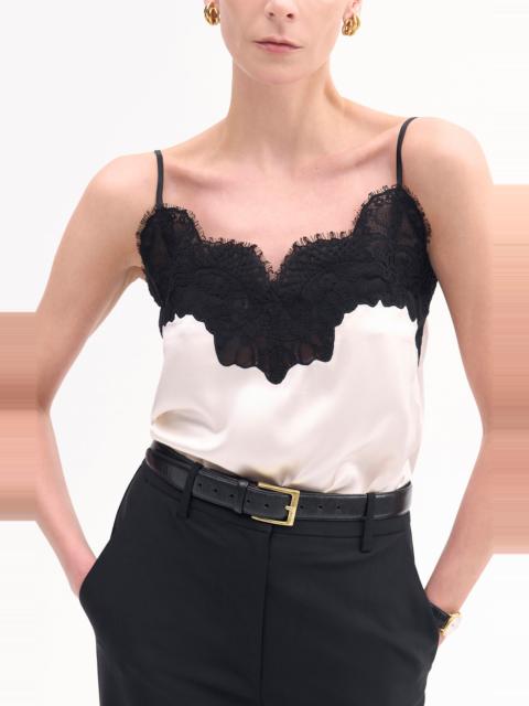 CO CO Lace Camisole in Silk Satin in Ivory at Nordstrom