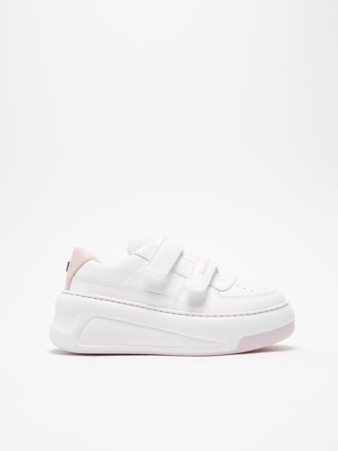 Acne Studios Velcro strap platform sneakers - Optic white/pink