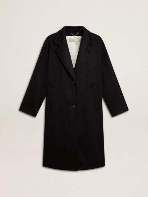 Golden Goose Women's single-breasted black cocoon coat