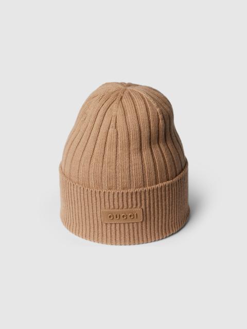 Rib knit wool hat