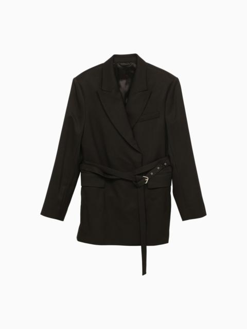 Acne Studios Black Wool Blend Jacket With Belt