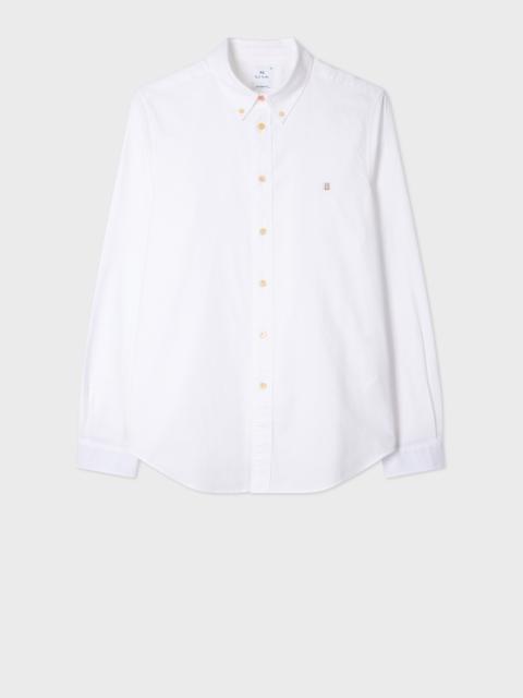 Paul Smith Tailored-Fit White 'Stitch Stripe' Oxford Shirt