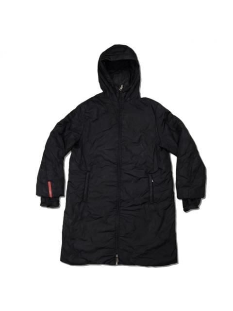 Prada PRADA Italy Padding Nylon Raincoat Hoodie Parka Long Jacket