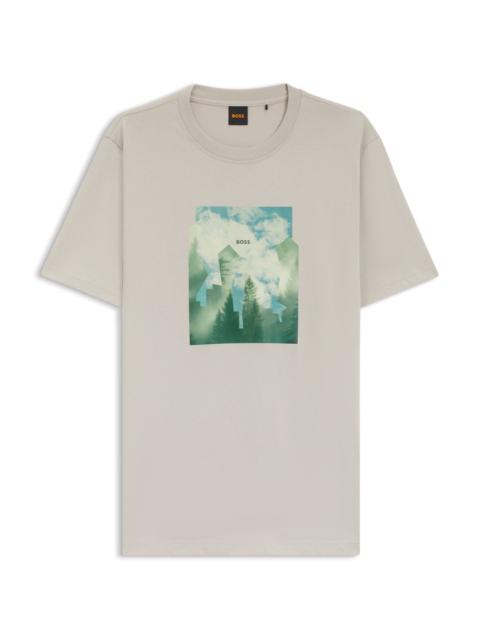 BOSS PRINTED-ARTWORK T-SHIRT IN COTTON JERSEY