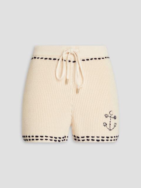 Zimmermann Embroidered ribbed cotton midi dress