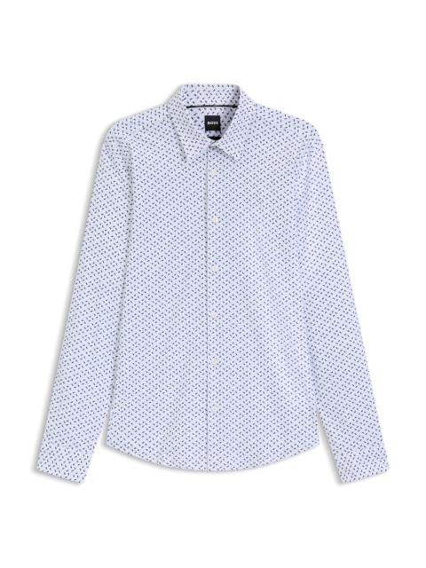 BOSS SLIM-FIT SHIRT IN PRINTED PERFORMANCE-STRETCH JERSEY