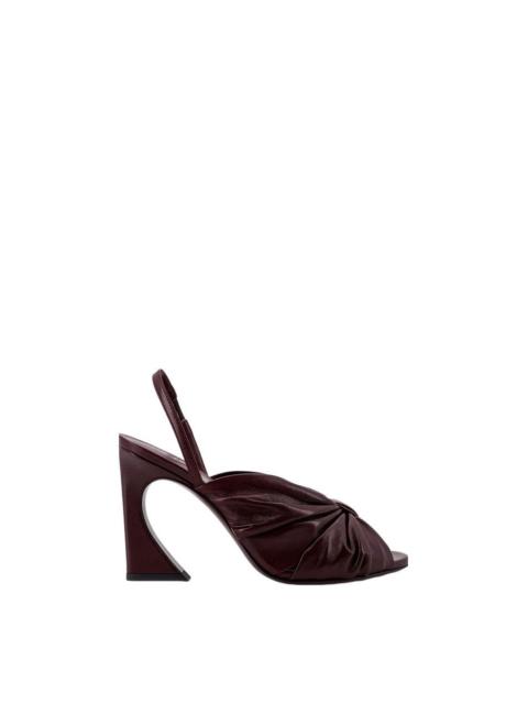FENDI FENDI Arco $1050 Burgundy 95mm Mules New & Authentic (Women'