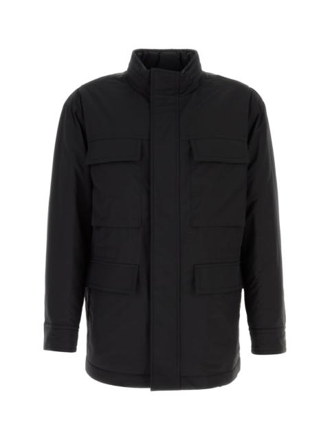 FERRAGAMO Black wool blend padded jacket