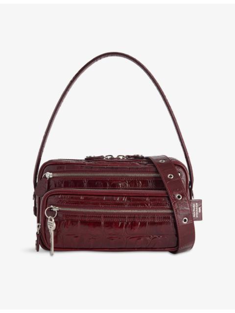 Acne Studios Camero Party Croc-Effect Leather Shoulder Bag