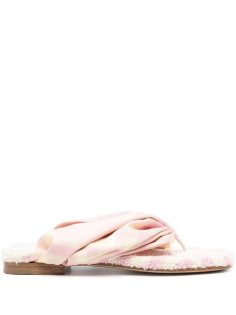 BURBERRY CHECK THONG SANDALS