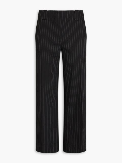GANNI Pinstriped twill wide-leg pants