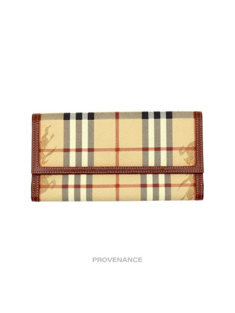 Burberry Burberry Long Wallet - Haymarket Check Brown