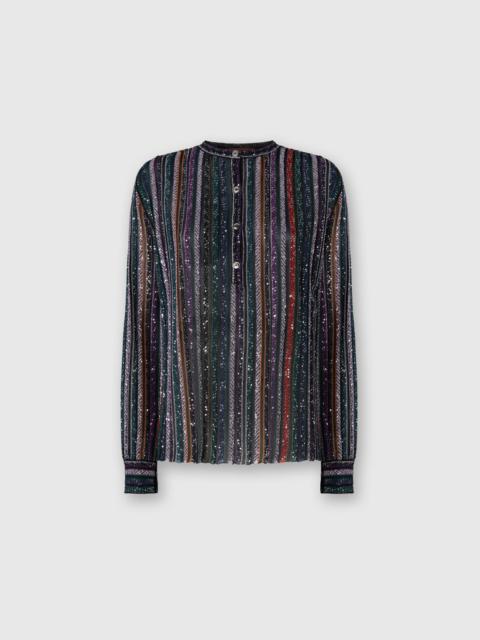 Missoni Henley Blouse with Mandarin Collar