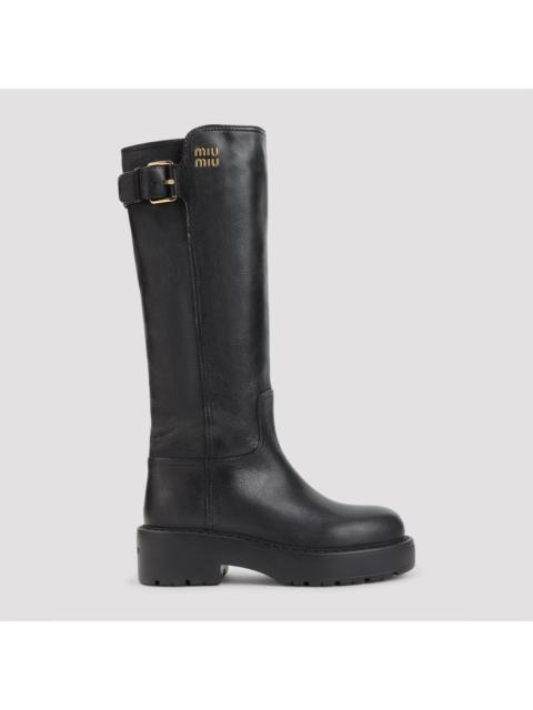 Miu Miu MIU MIU $2150 Black Leather Boots New & Authentic (Women's s