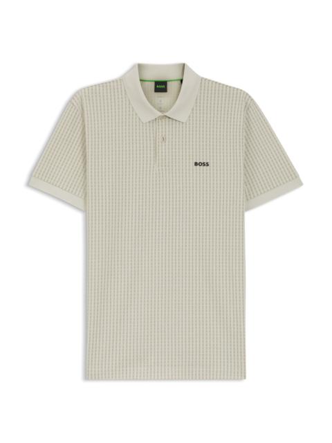 BOSS COTTON-PIQUÉ POLO SHIRT WITH ALL-OVER PRINT