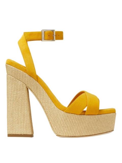 JIMMY CHOO Jimmy Choo Gaia 140 Raffia Platform Sandals